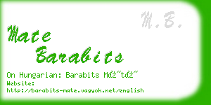 mate barabits business card